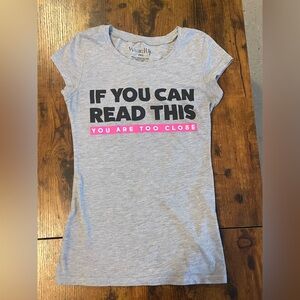 Gray Graphic Tee with Bold Text
